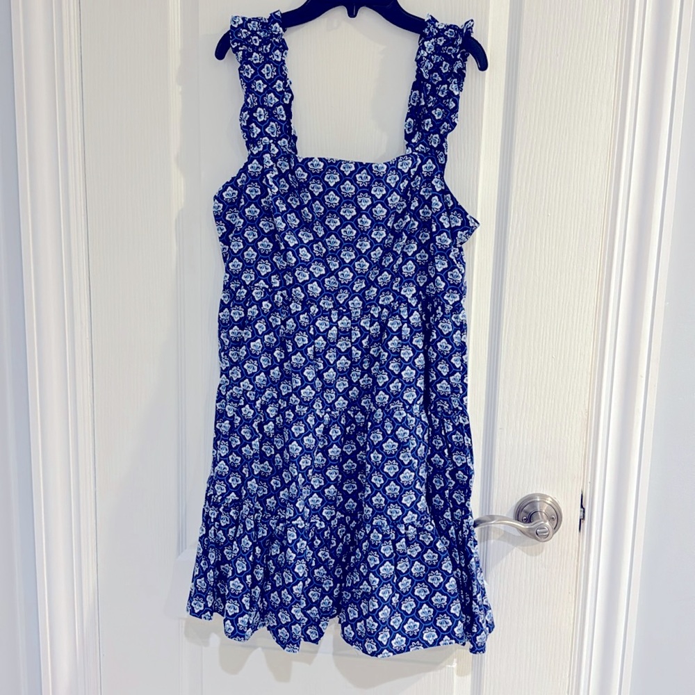 Aqua for Bloomingdales Floral Blue dress L